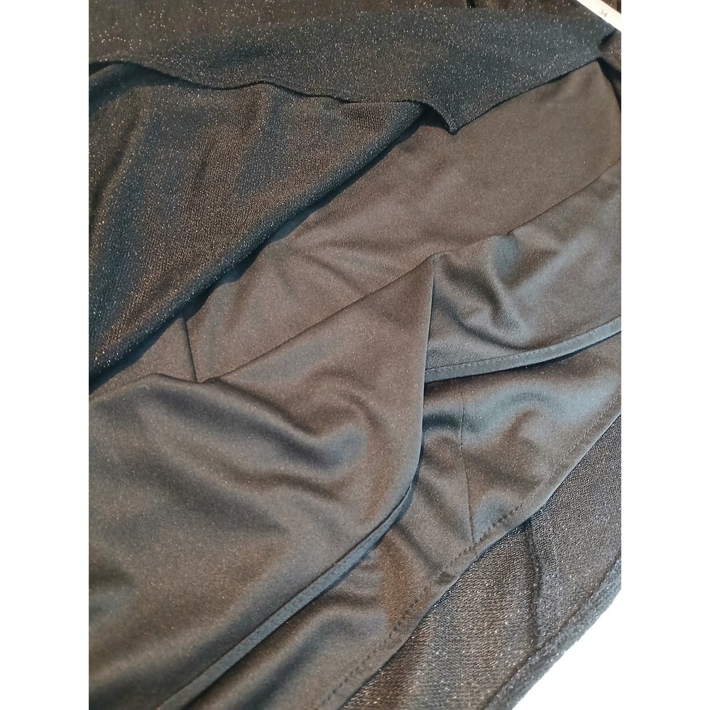 Vtg Arianna Black Sparkle Spaghetti Strap Midi Assymetric Empire Waist sz 10 Y2K - Picture 9 of 12